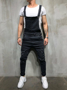 Skinny Black Denim Overalls