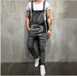 Skinny Black Denim Overalls