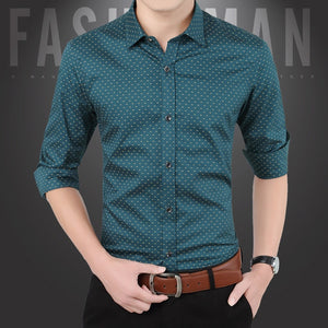 W-Print Slim Fit Button Down Shirt