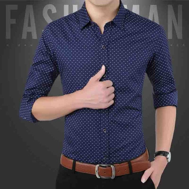 W-Print Slim Fit Button Down Shirt