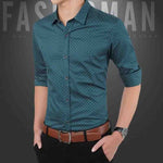 W-Print Slim Fit Button Down Shirt