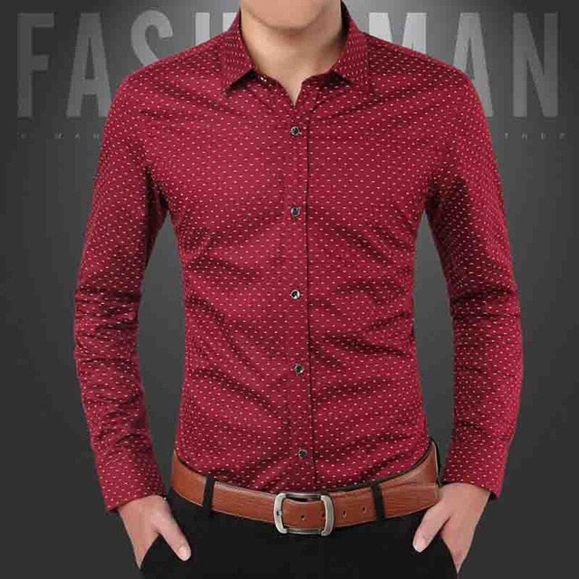 W-Print Slim Fit Button Down Shirt