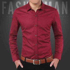 W-Print Slim Fit Button Down Shirt