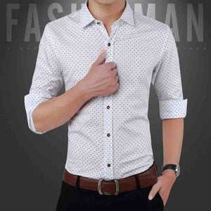 W-Print Slim Fit Button Down Shirt