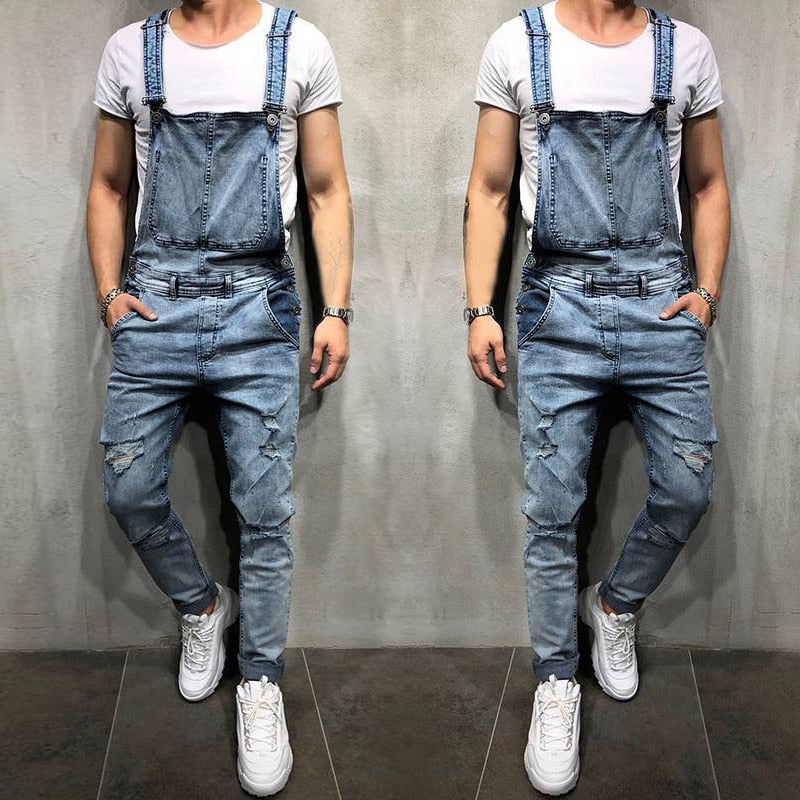 Skinny Denim Overalls